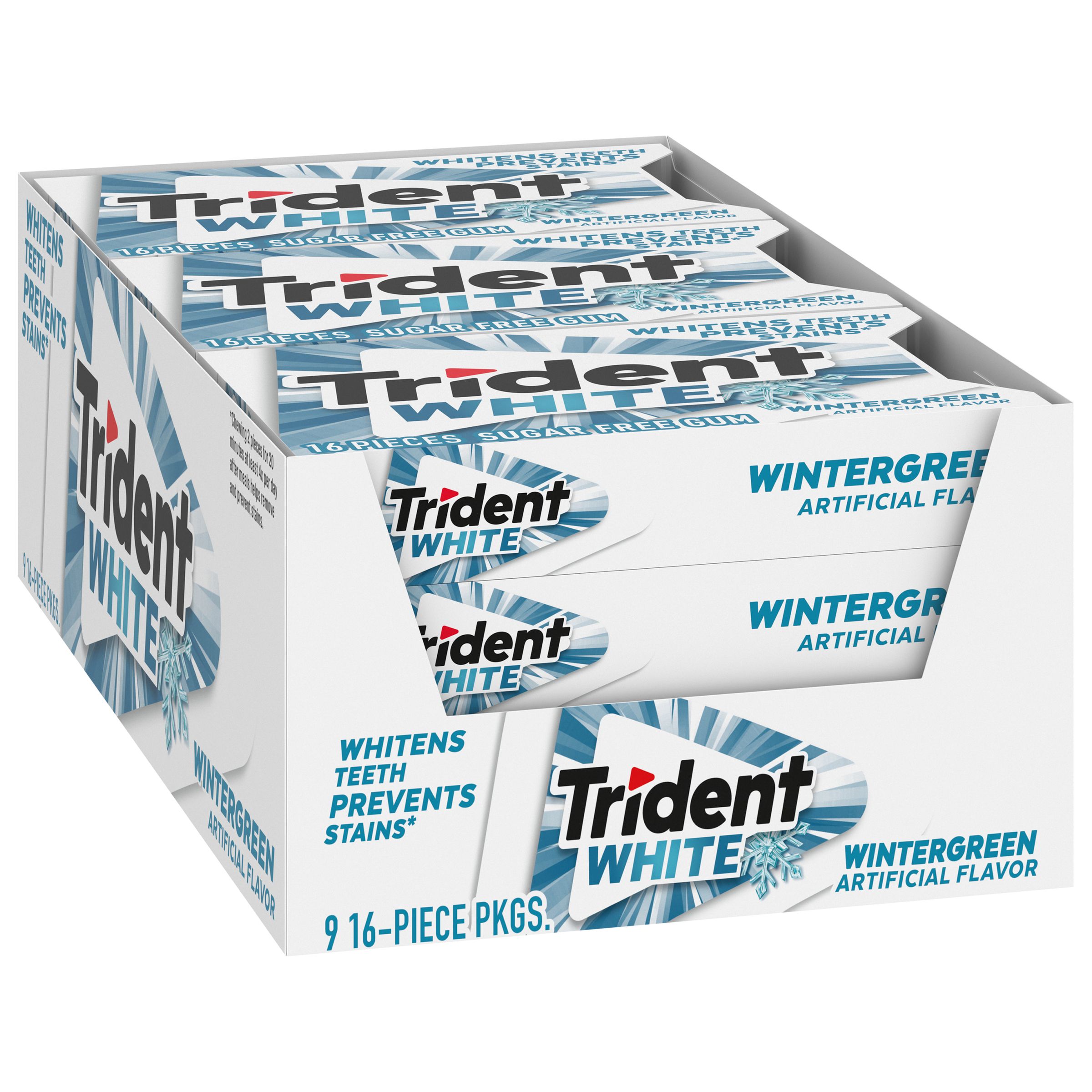 Trident White 16 pc Singles Wintergreen 18/9ct 16Piece(s